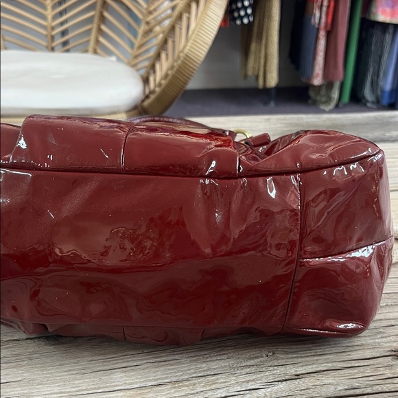 Coach Madison Maggie Red Glossy Patent Shoulder Bag in Deep Red - Picture 8 of 11